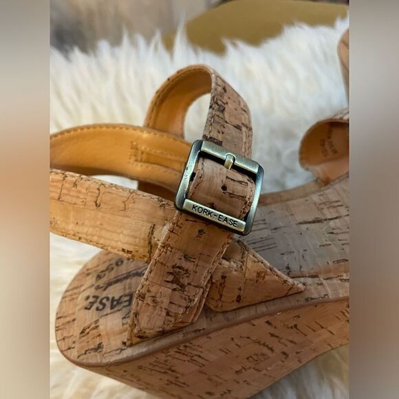 Kork-Ease Cork Platform Wedge Sandals 10/42 - Picture 5 of 8